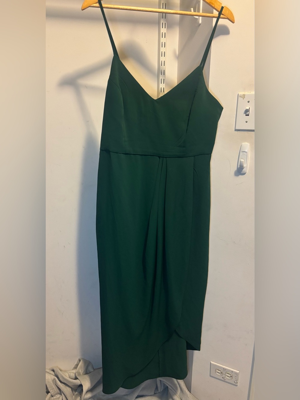 Lulu's Forest Green Spaghetti Strap Midi Dress